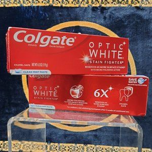 🟢 $ 5.00 COLGATE OPTIC WHITE CLEAN MINT PASTE STAIN FIGHTER SET